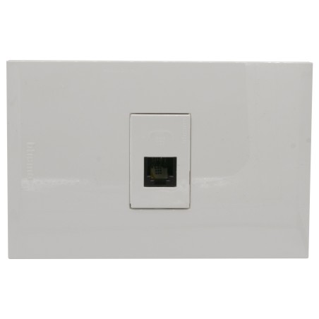 Placa Armada C/Toma RJ11 Blanca PL1P Blanca