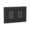 Placa Armada C/Enchufes 10A - 10/16A Antracita PL1+1P Blac