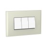 Placa Armada C/Interruptor Triple 10AX Blanco PL3P Perla
