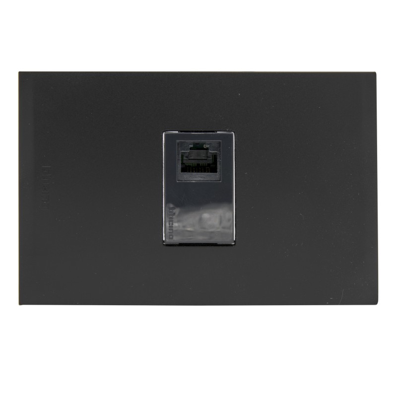 Placa Armada C/Toma RJ45 CAT6 Antracita PL1P Black