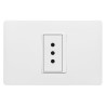 Placa Armada Simple C/Enchufe 2P+T 10A 250V Blanca
