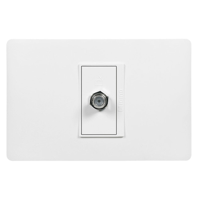 Placa Armada Simple C/Toma Coaxial TV Blanco