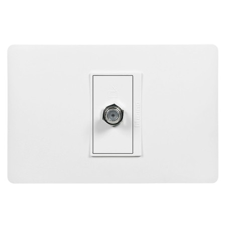 Placa Armada Simple C/Toma Coaxial TV Blanco