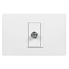 Placa Armada Simple C/Toma Coaxial TV Blanco