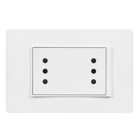 Placa Armada Doblex C/Enchufes 2P+T 10A Blanca