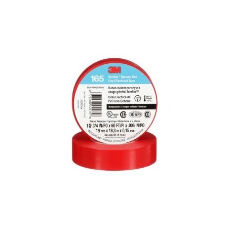 Cinta Temflex 165 19 mm x 9 mt roja