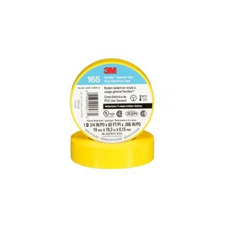 Cinta Temflex 165 19 mm x 9 mt amarilla