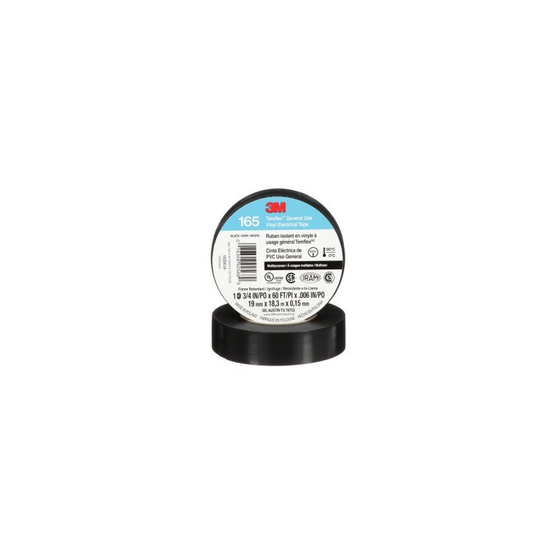 Cinta Temflex 165 19 mm x 18 mt negra