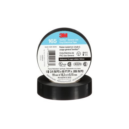 Cinta Temflex 165 19 mm x 18 mt negra