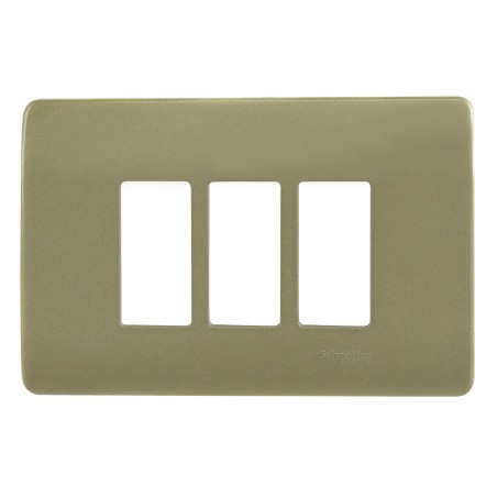 Placa 3 Modulos C/Soporte Dorada