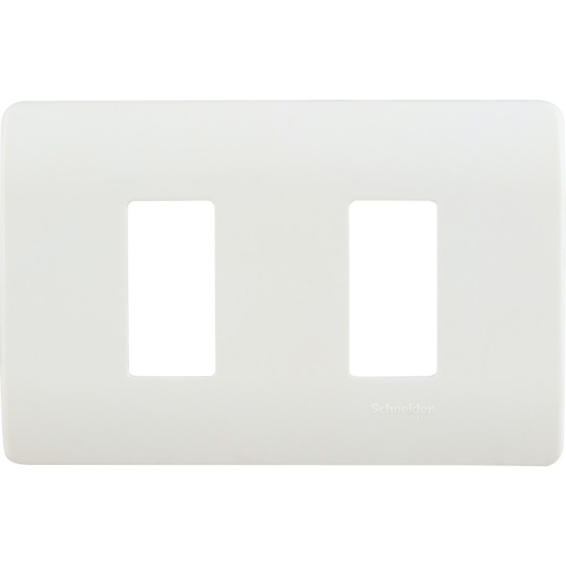 Placa 2 Modulos C/Soporte Blanca