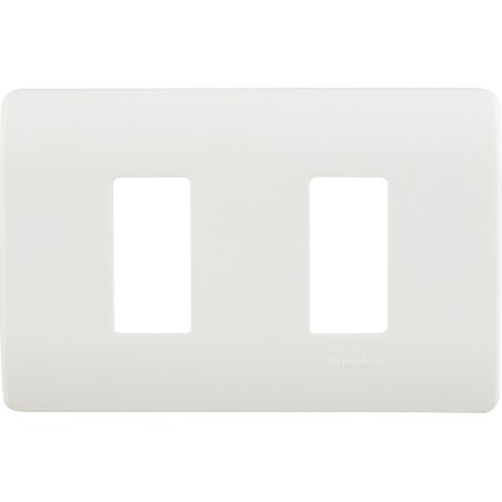 Placa 2 Modulos C/Soporte Blanca