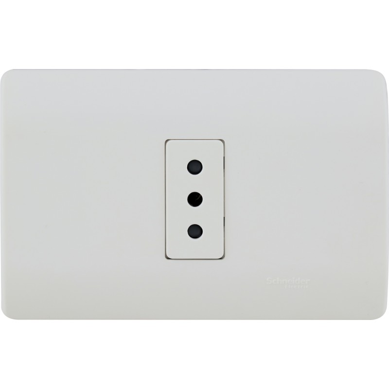Placa Armada Simple C/Enchufe 2P+T 10A Blanca Schneider
