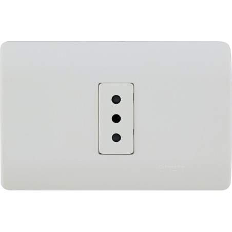 Placa Armada Simple C/Enchufe 2P+T 10A Blanca Schneider