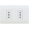 Placa Armada Doble C/2 Enchufes 2P+T 10A Blanca Schneider