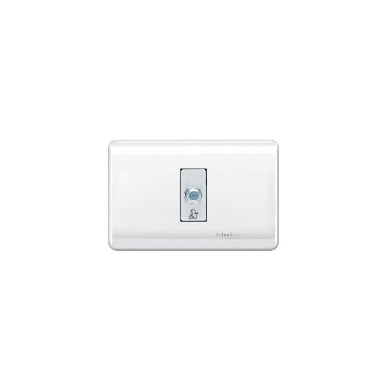 Placa Armada Simple C/Toma Coaxial Blanca Schneider