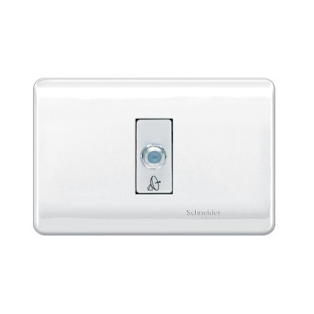 Placa Armada Simple C/Toma Coaxial Blanca Schneider