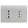 Placa Armada Doble C/Enchufes 2P+T 10/16A - 2P+T 10A Schneider