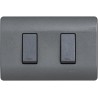 Placa Armada Doble C/Interruptor 9/15 Noir/Humo Schneider
