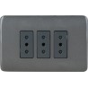 Placa Armada Doble C/2 Enchufes 2P+T 10A Noir/Humo Schneider
