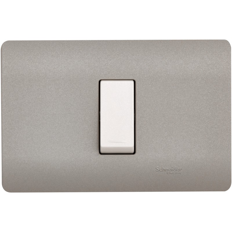 Placa Armada Simple C/Interruptor 9/12 Beige/Niquel Schneider