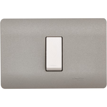 Placa Armada Simple C/Interruptor 9/12 Beige/Niquel Schneider