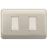 Placa Armada Doble C/Interruptor 9/15 Beige/Niquel Schneider