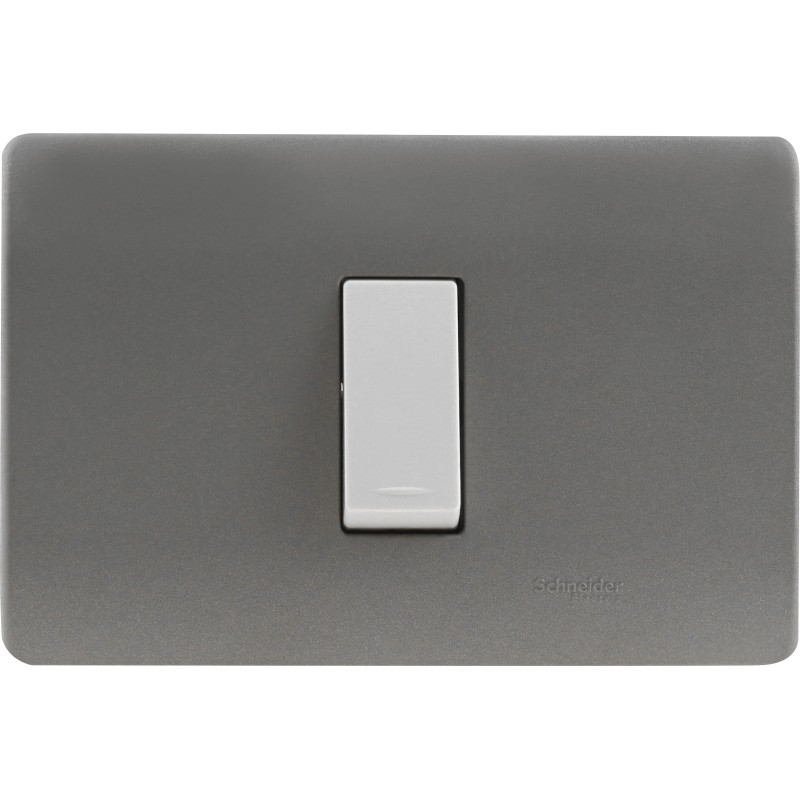 Placa Armada Doble C/Interruptor 9/24 Beige/Niquel Schneider