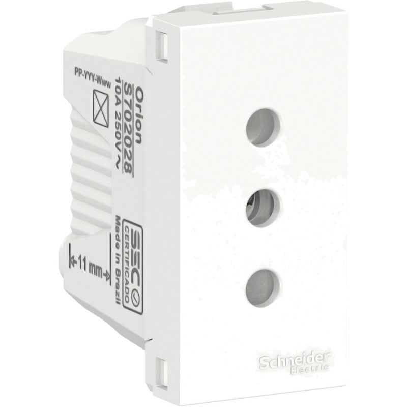 Enchufe 2P+T 10A 250V Blanco Schneider