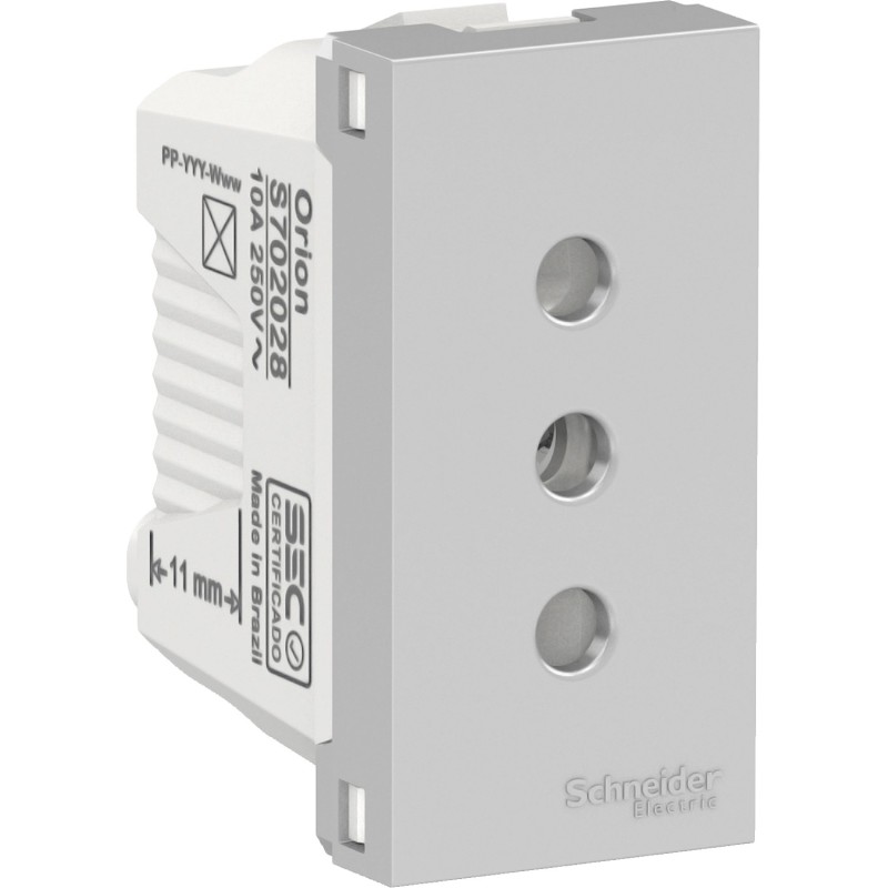 Enchufe 2P+T 10A 250V Aluminio Schneider
