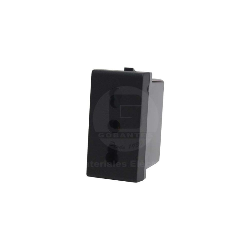 Enchufe 2P+T Bipaso 10/16A 250V Sinthesi 22 Noir