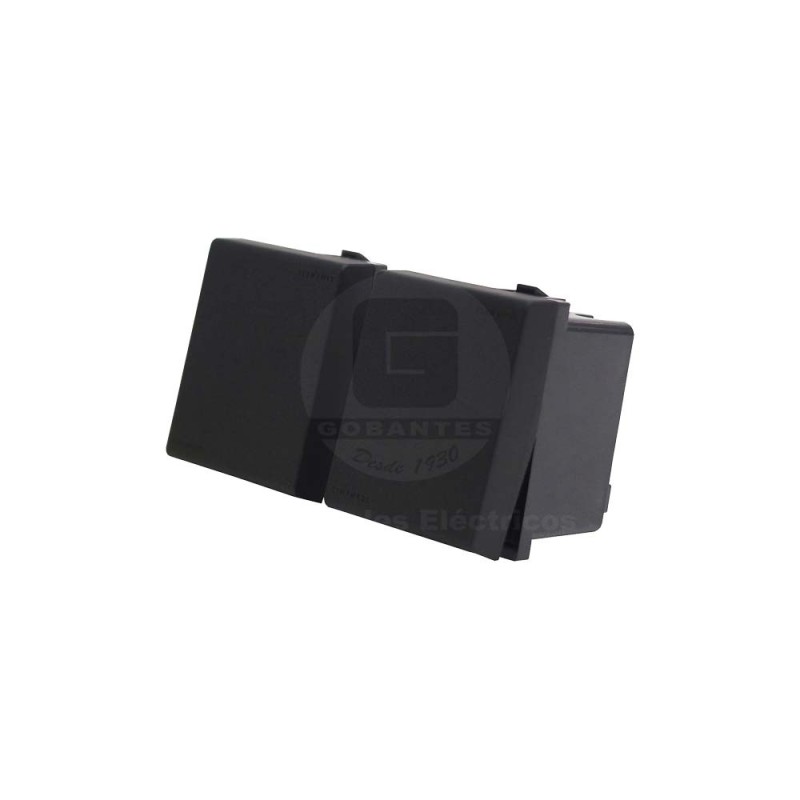 Conmutador Doble 9/24 Teclon 1.5 Modulos 16A 250V Sinthesi 44 Carbón