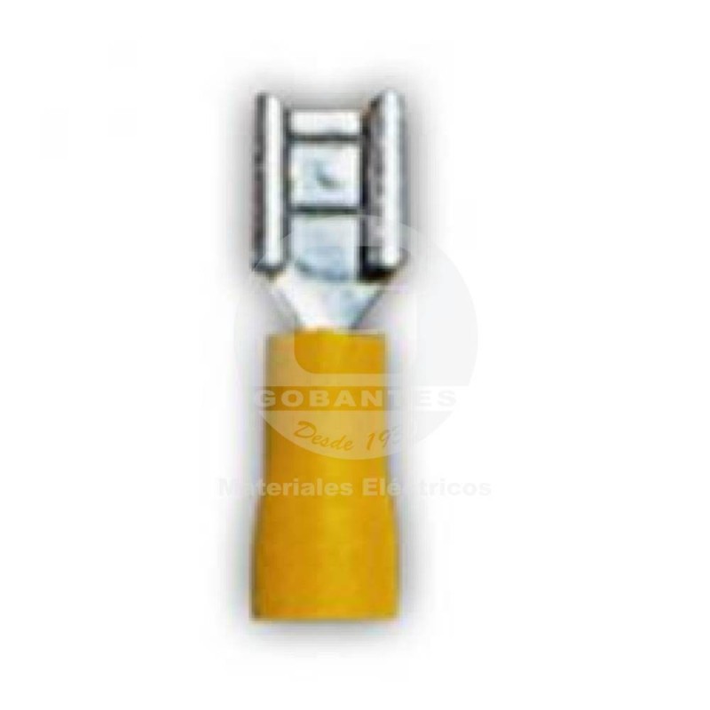 Terminal Hembra Paleta Media Aislación 12-10 AWG 7.4 mm Amarillo Ekoline