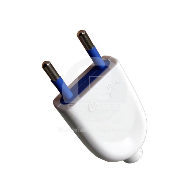 Enchufe Macho 2P 10A Blanco Ekoline
