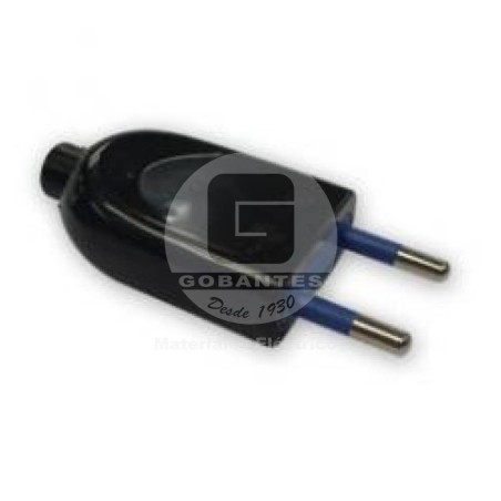 Enchufe Macho 2P 10A Negro Ekoline