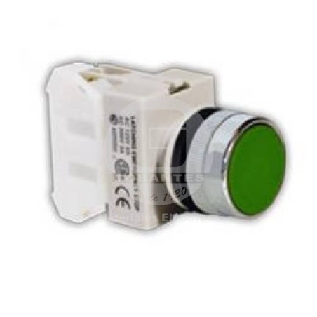 Pulsador Plano Verde 1NA Ekoline