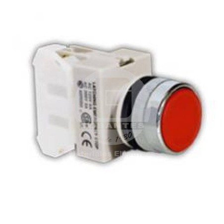Pulsador Plano Rojo 1NC Ekoline