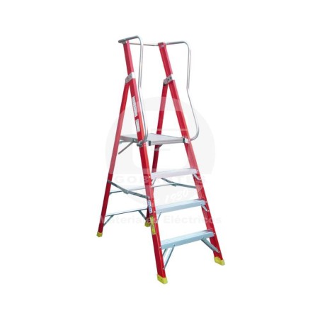 Escala Tijera Fibra de Vidrio/Aluminio C/Plataforma 2.3 m Ekoline