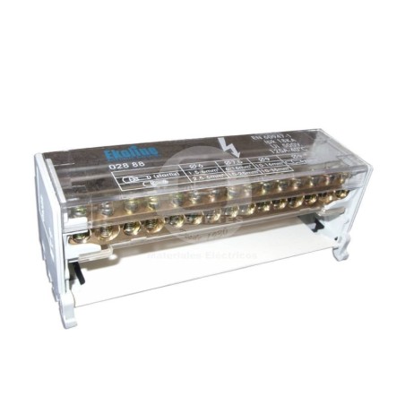 Borne Bipolar 125A 2 x 25 mm + 2 x 16 mm + 11 x 10 mm Ekoline