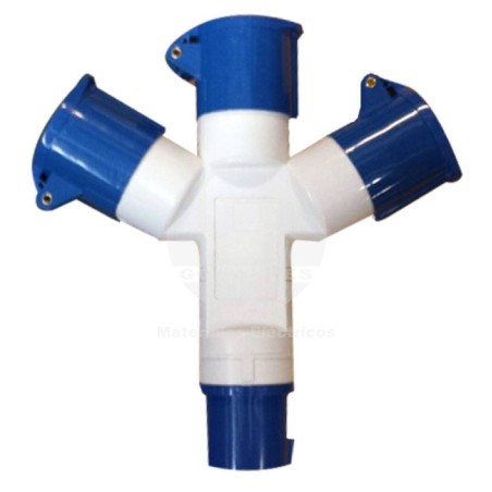 Hembra Volante Triple 2P+T 16A IP-44 220V Ekoline