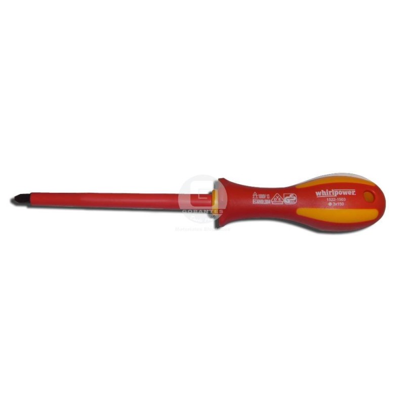 Destornillador Aislado Cruz PH1 x 185 mm Whirlpower