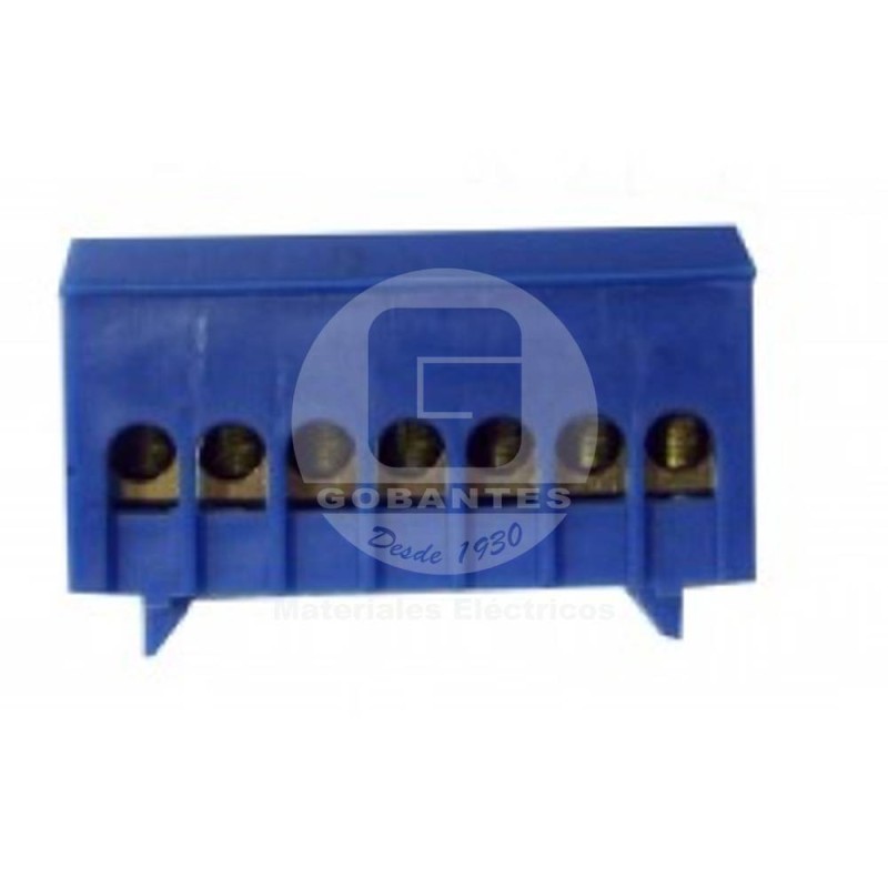 Regleta Distribución 7P Azul Cubierta Plástico Ekoline