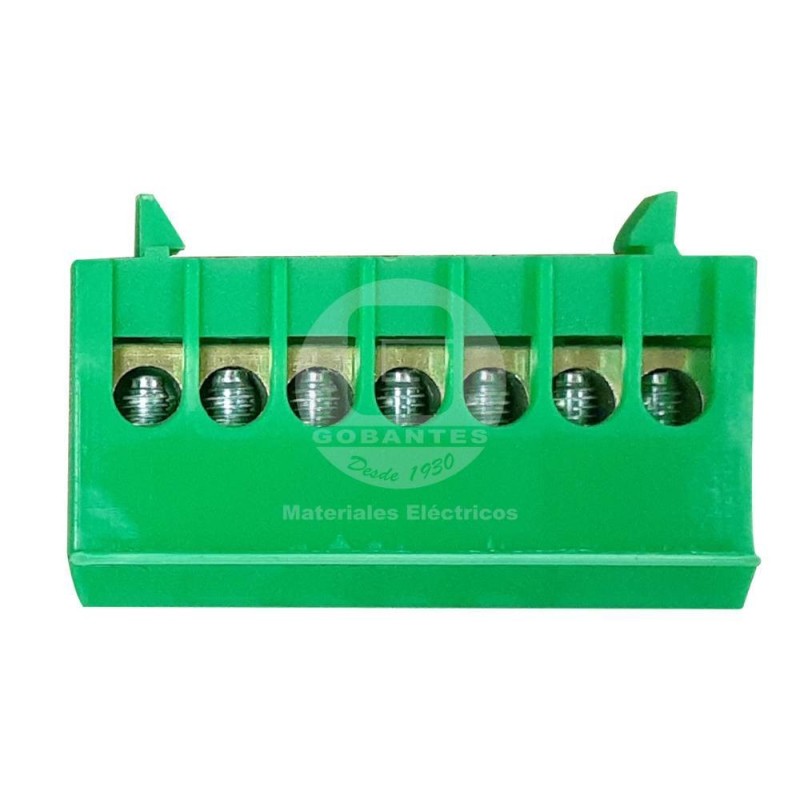 Regleta Distribución 10P Verde Cubierta Plástico Ekoline