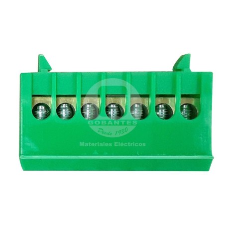 Regleta Distribución 10P Verde Cubierta Plástico Ekoline