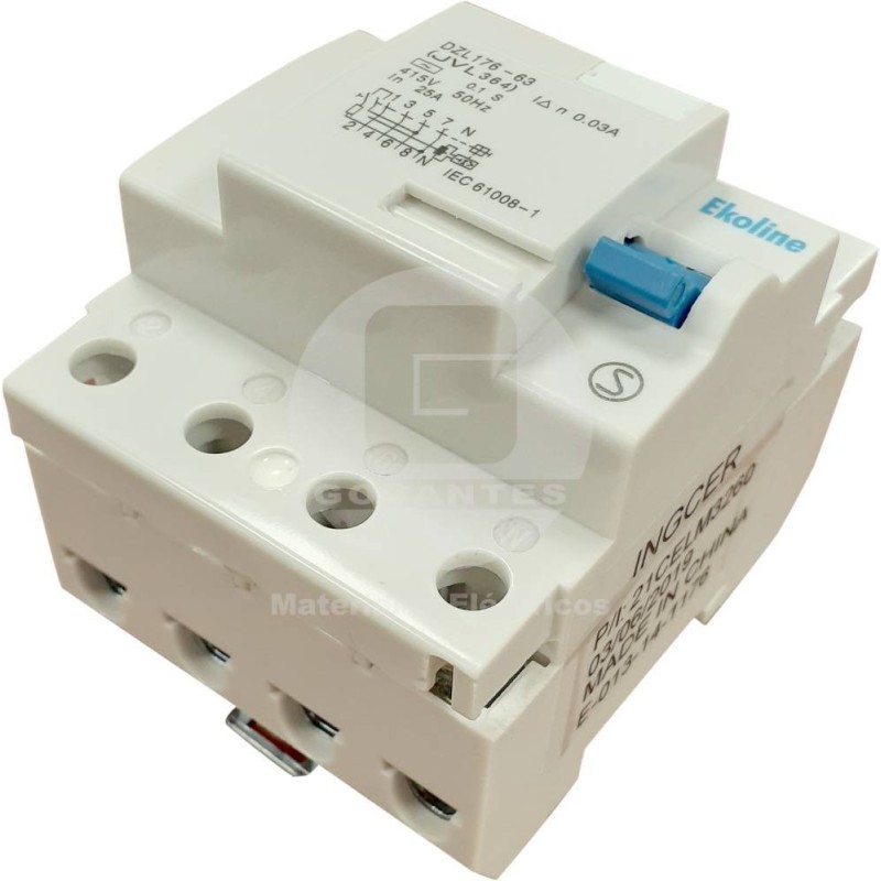Interruptor Diferencial 4 x 25A 30MA Ekoline