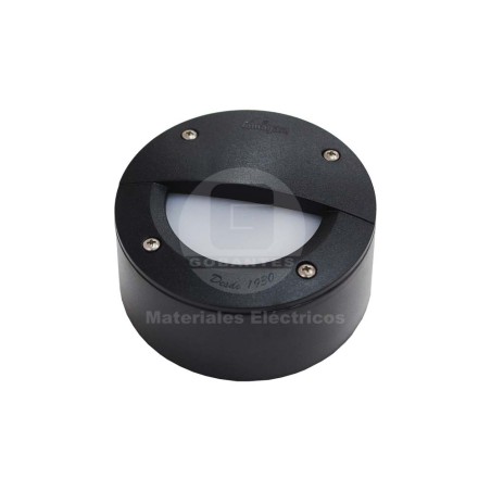 Apliqué Redondo Sobrepuesto Negro Rasante C/Amp. LED 3W Luz Cálida Fumagalli