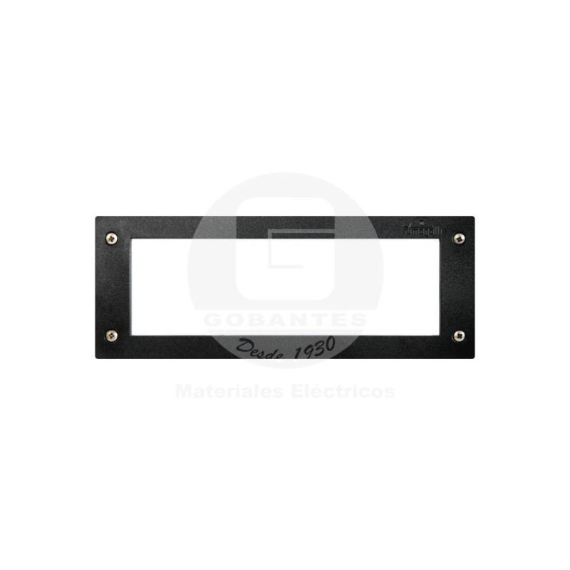 Apliqué Rectangular Empotrado Negro C/2 Amp. LED (6W) Luz Cálida Fumagalli