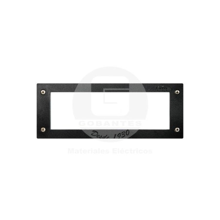 Apliqué Rectangular Empotrado Negro C/2 Amp. LED (6W) Luz Cálida Fumagalli