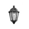 Farol (Medio) Negro Vidrio Claro P/E-27 (Sin Amp.) Fumagalli