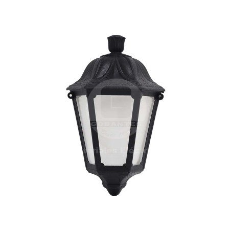 Farol (Medio) Negro Vidrio Opaco P/E-27 (Sin Amp.) Fumagalli